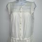 Ann Taylor Loft Womens Romper Size S Off White Sleeveless Eyelet Button Front