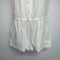 Ann Taylor Loft Womens Romper Size S Off White Sleeveless Eyelet Button Front