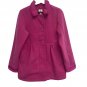 Lands End Girls Button Front Pea Coat Jacket Size 16 XL Hot Pink Fuchsia Winter