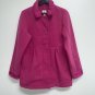 Lands End Girls Button Front Pea Coat Jacket Size 16 XL Hot Pink Fuchsia Winter