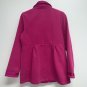 Lands End Girls Button Front Pea Coat Jacket Size 16 XL Hot Pink Fuchsia Winter