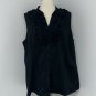 Cato Womens Sleeveless Button Up Blouse Plus Size 18 20 Black Top Ruffled Front