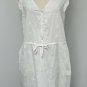 Ellison Womens White Embroidered Sleeveless Dress Size L Button Front Ruffles