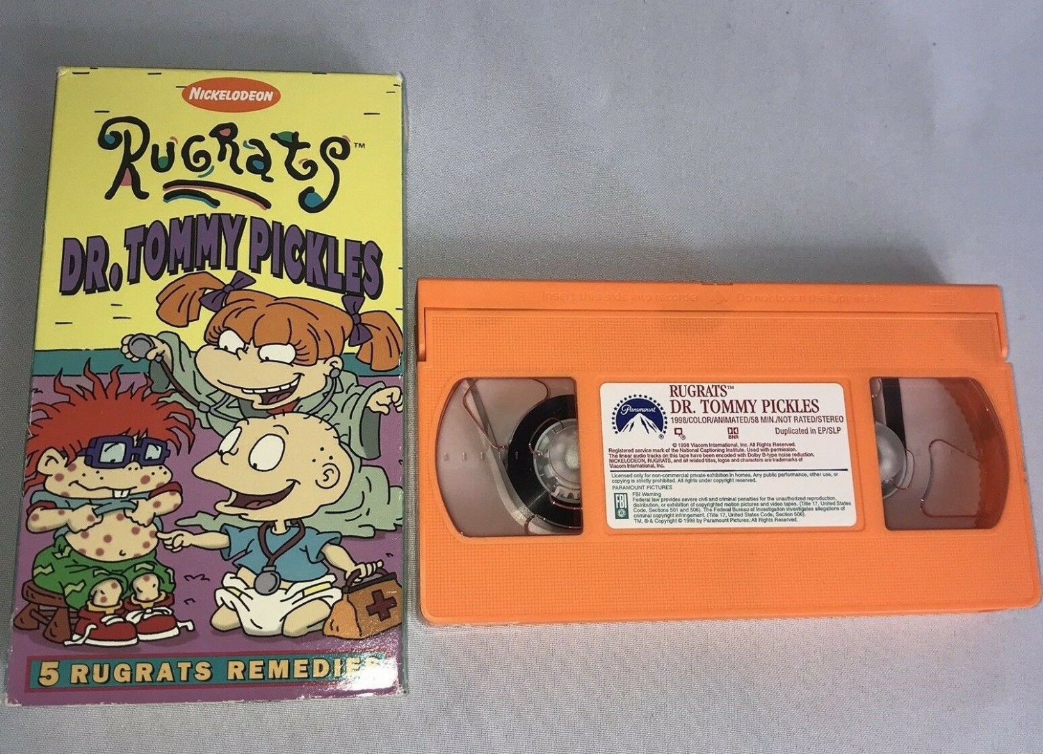 Nickelodeon Rugrats Dr Tommy Pickles Vhs Video Tape 1998 6364