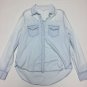 Aeropostale Womens Long Sleeve Button Up Chambray Shirt Size M Light Blue