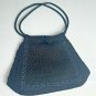 Boho Crochet Macrame Knit Handbag Purse Black Hippie Style Button