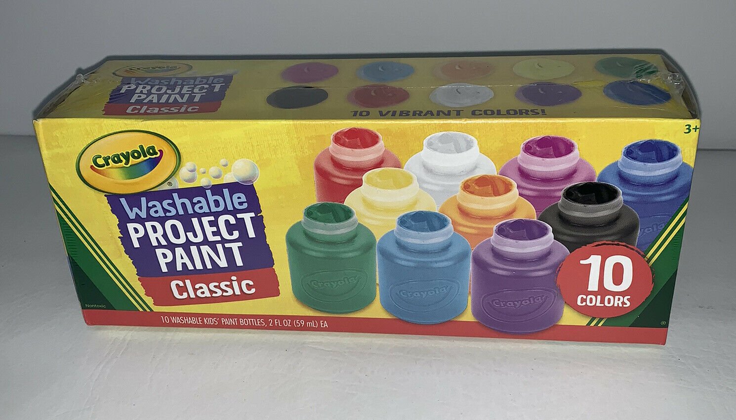 Crayola Washable Project Paint Classic for Kids Crafts & Painting 10 Colors