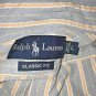 Ralph Lauren Button Down Shirt Mens Size Large Blue Orange White Stripe LS