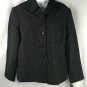 Dana Buchman Jacket Womens Sz 16 Black Tan Polka Dot Cotton Rayon Career Button