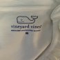 Vineyard Vines Womens Ruffled Top Size M Long Sleeve Ivory Shirt Flaws V-neck