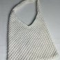 Boho Crochet Knit Macrame Handbag Purse Cream Ivory Off White Hippie Festival