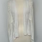 Park Hurst Womens Open Front Cardigan Sweater Size M White Asymmetrical