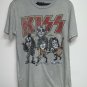 Kiss Band Concert T-Shirt Mens Size M Short Sleeve Gray Tie Dye Crew Neck Cotton