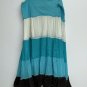 Womens Gypsy Boho Tiered Skirt XL Hippie Peasant Blue Brown John Paul Richard
