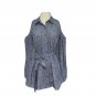 A Pea In The Pod Maternity Shirt Dress Womens M Blue Cold Shoulder Polka Dot