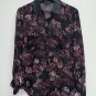 ROCK & REPUBLIC Womens Black Sheer Button Front Blouse SZ S Floral Print Shirt