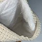 Boho Crochet Knit Macrame Woven Beige Shoulder Bag Crossbody Hippie Wood Button