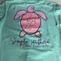 Simply Southern Womens T-Shirt SZ M Mint Green Save Them Turtles Long Sleeve