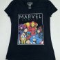 Marvel Comics Womens V-neck T-Shirt Size S Short Sleeve Black Graphic Tee