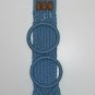 Vtg 70’s Macrame Hanging Towel Holder Mid Century Modern Blue Handmade Bead Boho