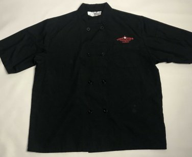 Lone Star Steakhouse & Saloon Chef Jacket Coat Work Uniform Black Red Size L