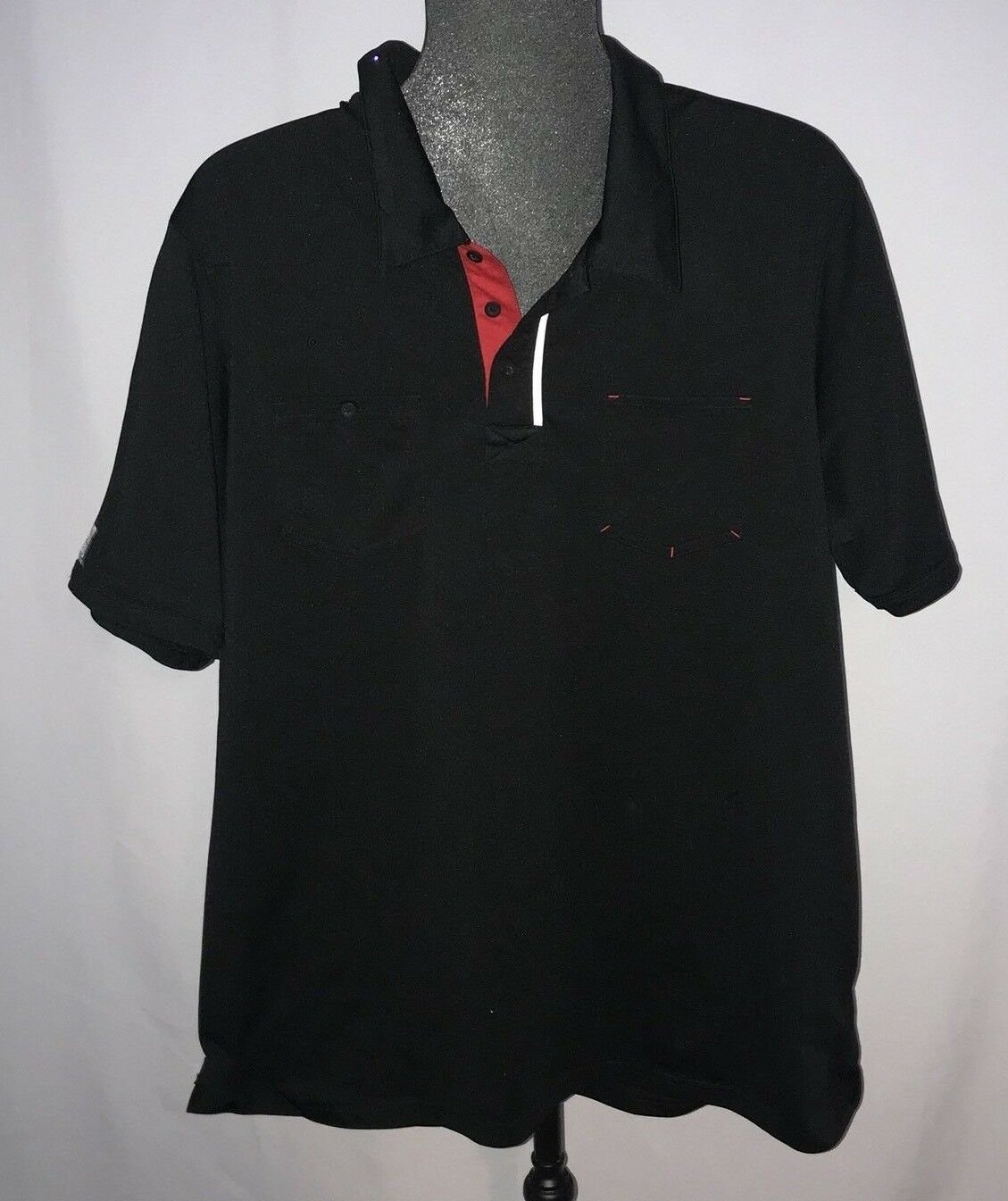 McDonalds Restaurant Short Sleeve Polo Shirt Work Uniform Black Size Large