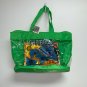 Caribbean Womens Zippered Beach Tote Shoulder Bag Clear Green Plastic PVC