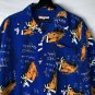 Bignd Mens Skateboard Button Front Shirt Mens Size L Blue Orange White