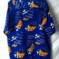 Bignd Mens Skateboard Button Front Shirt Mens Size L Blue Orange White