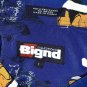 Bignd Mens Skateboard Button Front Shirt Mens Size L Blue Orange White