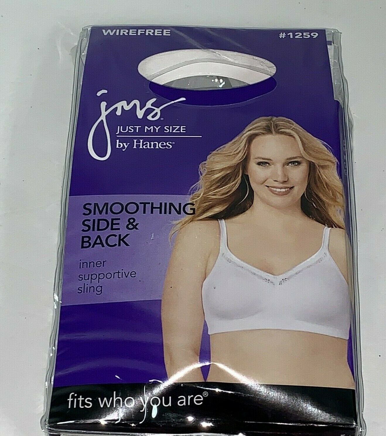Hanes Just My Size Smoothing Bra Side & Back Wirefree Womens 46DD JMS