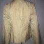 Chico's Blazer Jacket Womens Size 1 Beige Tan Metallic Cotton Nylon Career Lined