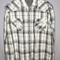 Coastal Snap Front Shirt Mens XL Gray Blue White Plaid Long Sleeve Western
