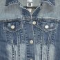 Gap Womens Blue Jean Denim Jacket Size XS Stretch Cotton Distressed Button Front