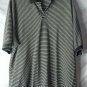 Nike Golf Dri-Fit Mens Polo Shirt Size XL Charcoal Gray White Striped