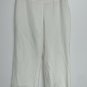 Cato Womens White Linen Blend Cropped Crop Capris Pants Size 6 Side Zip