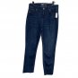 Old Navy Womens The Power Jean Straight Denim Blue Jeans Size 6 Frayed Ankle NWT