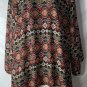 LTX Sportswear Womens Dress Tunic Top M Boho Black Red Gray Bell Sleeve Lace