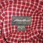 Eddie Bauer Button Down Shirt Mens Size Medium Red Blue White Plaid Long Sleeve