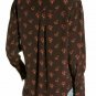 Something Navy Womens Brown Ganache Bohemian Button Down Shirt Floral Top S