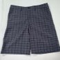 Valor Hybrid Boys Board Shorts Size 18 Black Charcoal Gray Plaid Flat Front Swim