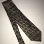 Je Suis Mens  Neck Tie Silk Brown Gold Black Geometric