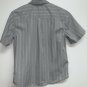 Faded Glory Boys Button Up Short Sleeve Shirt Size  XL 14 16 Gray White Striped