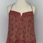 BCBG Maxazria Womens Strappy Tank Top S Red Metallic Gold Geometric Sleeveless