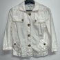 Ann Taylor Loft Womens Jacket Size XS Off White Linen Blend Button Front Flaw