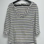 J. Crew Womens Blue White Striped Top Size XS V-Neck Cotton Popover Shirt