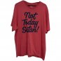 DOM Mens Graphic T-shirt Size XL Not Today Satan Novelty Tee Red Short Sleeve