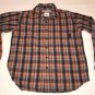 Columbia Boys Long Sleeve Button Up Shirt Size S 8 Orange Blue Plaid