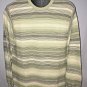 Izod Long Sleeve Casual Shirt Mens Size Small Green Beige Gray Striped