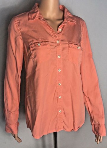 Crown & Ivy Beach Womens Button Up Shirt Top Orange Size XS